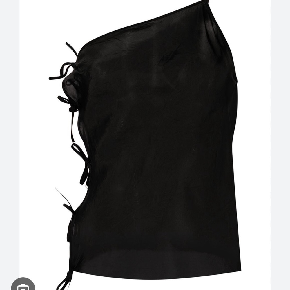 Rick Owens One shoulder side tie silk top
